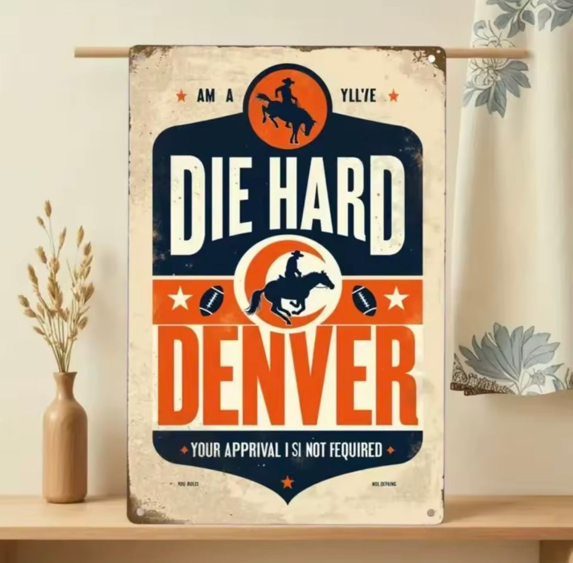 DENVER BRONCOS TIN SIGN