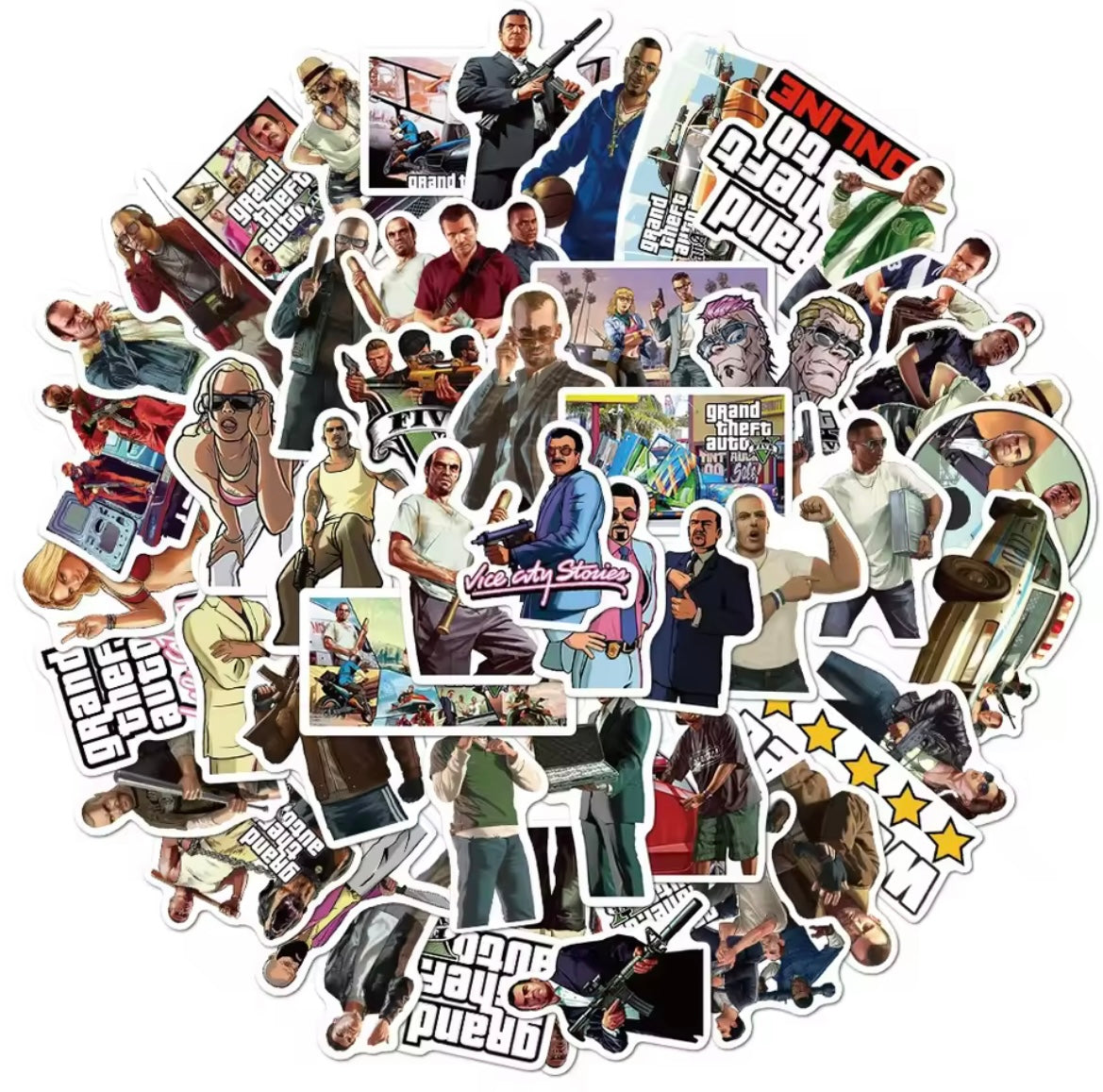 GTA V STICKERS/DECALS 50 PIECE
