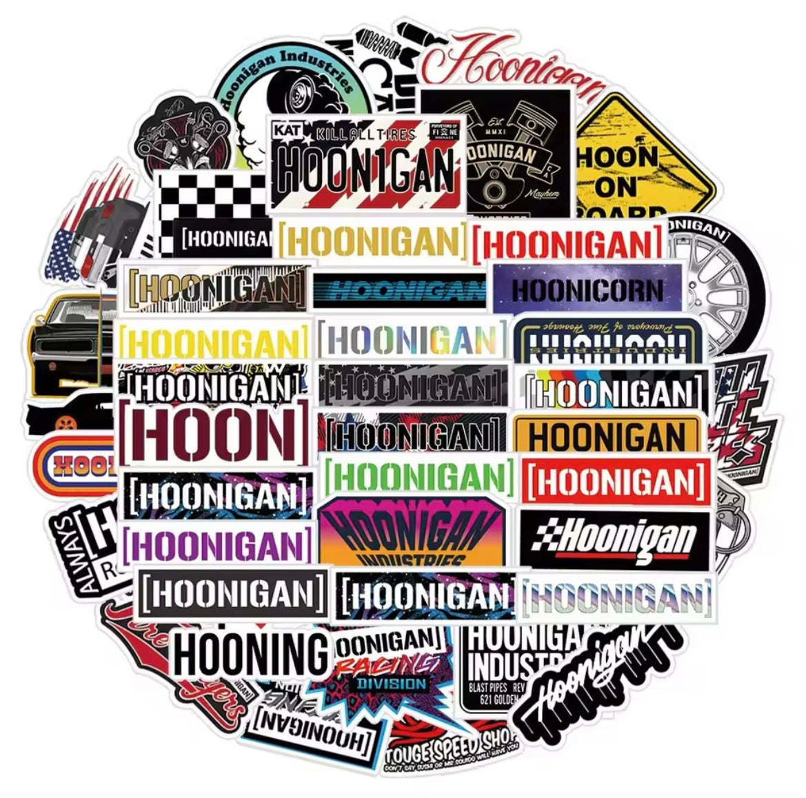 HOONIGAN CAR STICKER/DECALS 52 PIECE