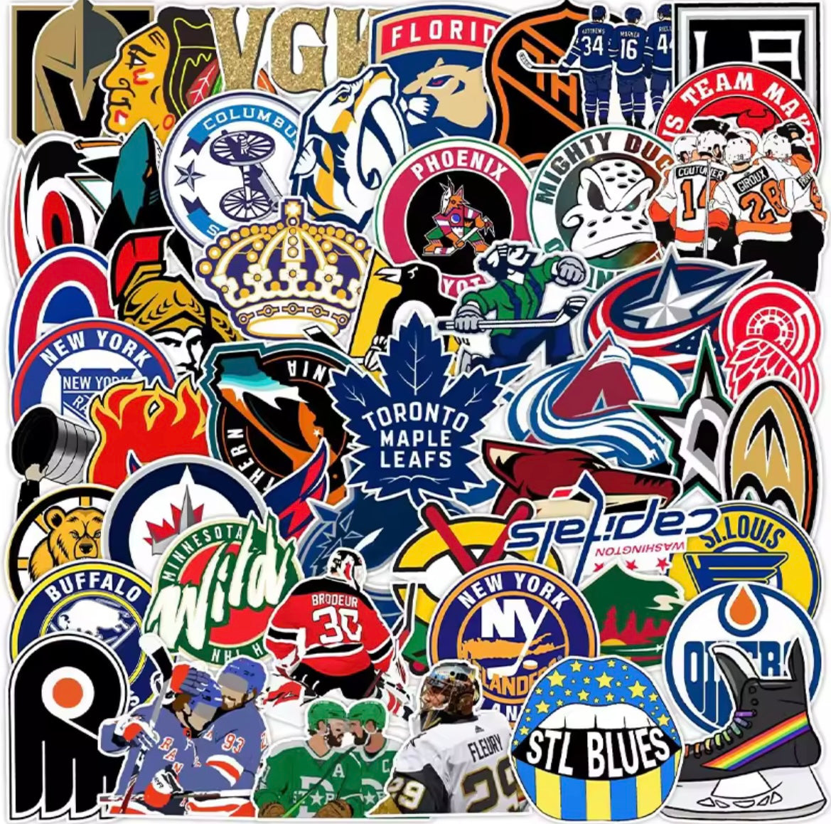 NHL STICKERS/DECALS 50 PIECE