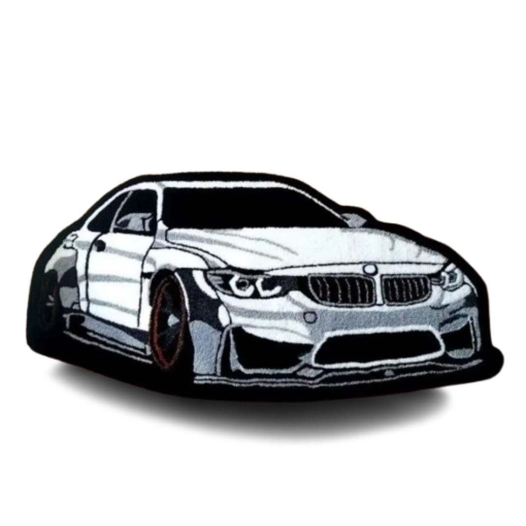 BMW WHITE CAR RUG