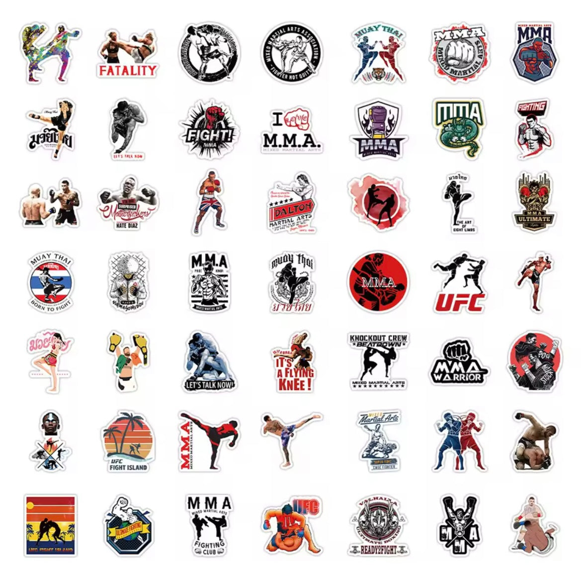 UFC STICKERS/DECALS 52 PIECE