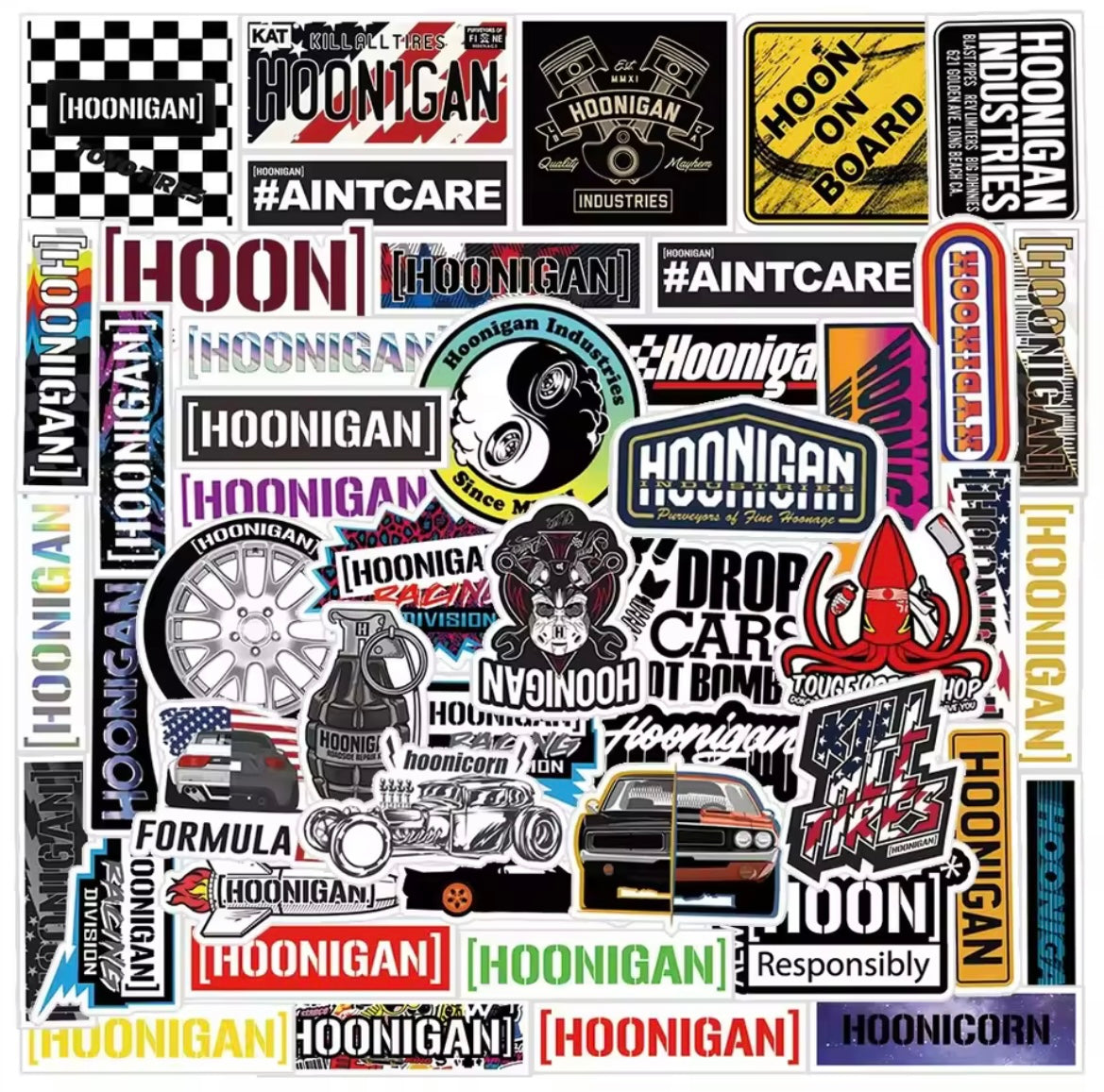 HOONIGAN CAR STICKER/DECALS 52 PIECE