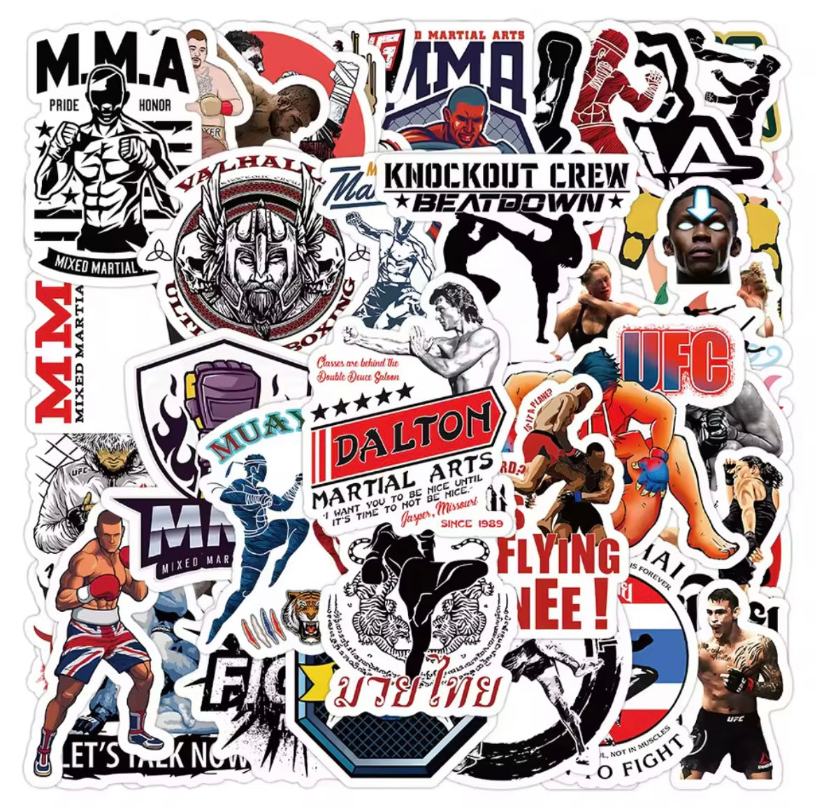 UFC STICKERS/DECALS 52 PIECE