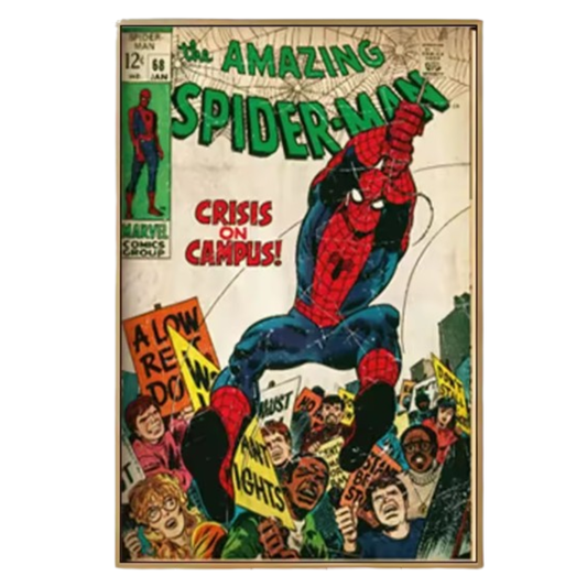 CRISIS ON CAMPUS SPIDERMAN COMIC FLAG/BANNER