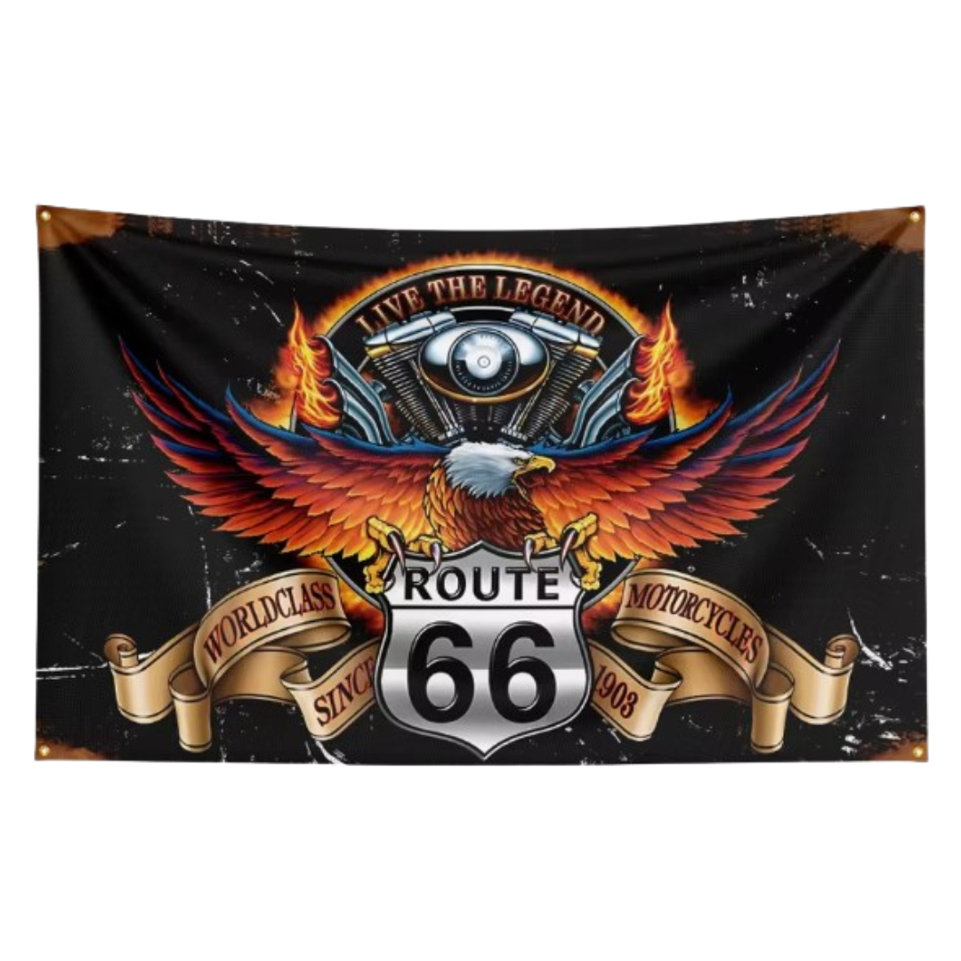 LIVE THE LEGEND ROUTE 66 FLAG/BANNER 3X5