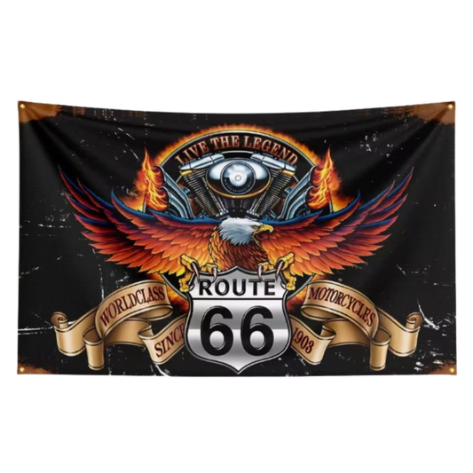 LIVE THE LEGEND ROUTE 66 FLAG/BANNER 3X5
