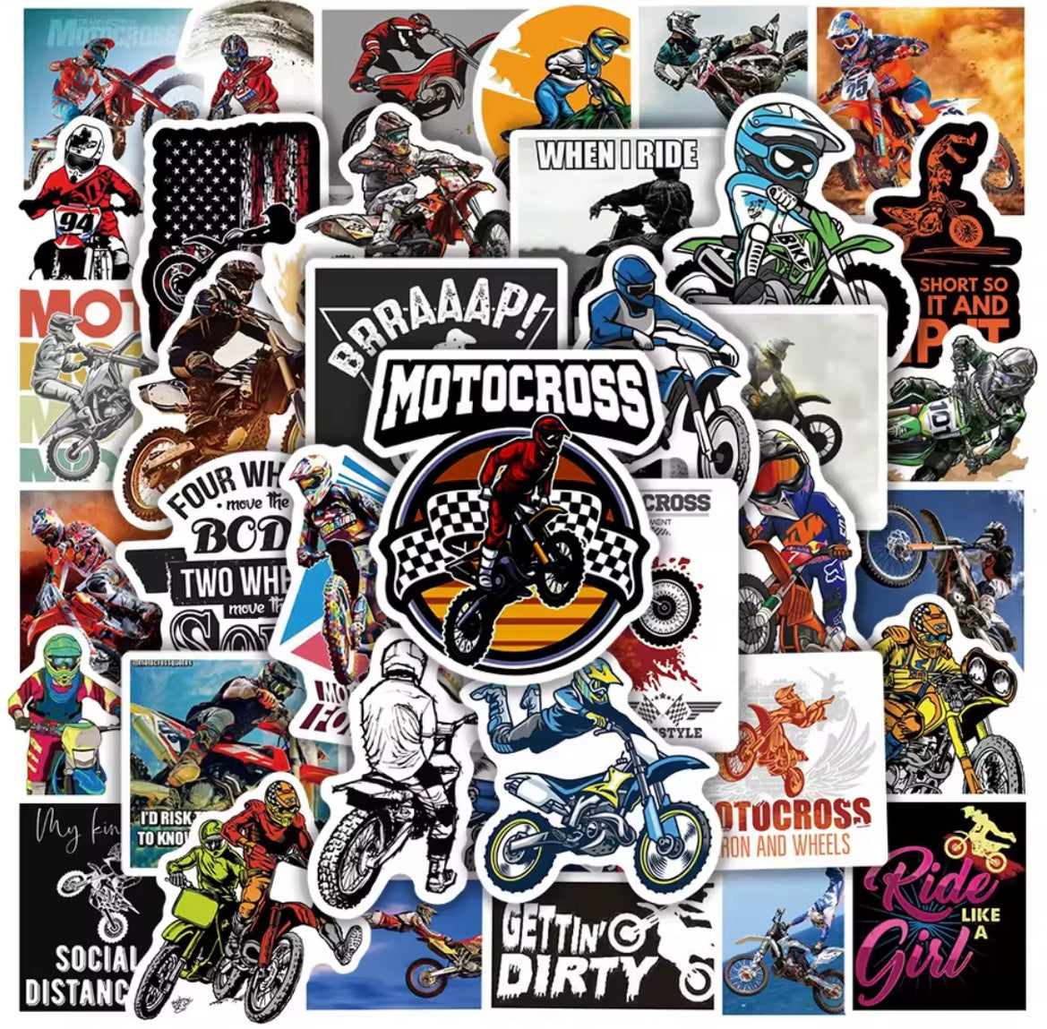 SUPER/MOTOCROSS 50 PIECE STICKERS/DECALS