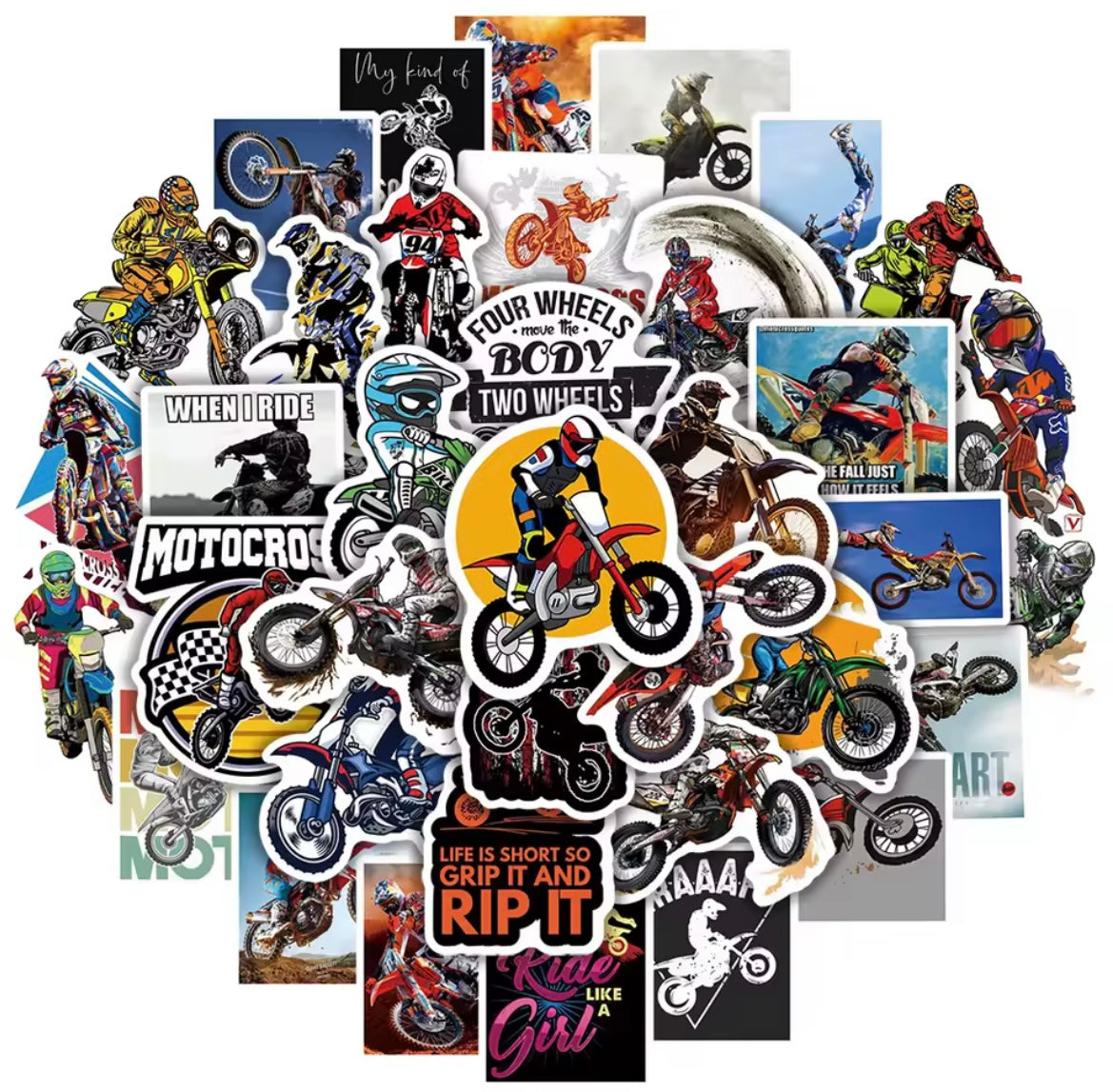 SUPER/MOTOCROSS 50 PIECE STICKERS/DECALS