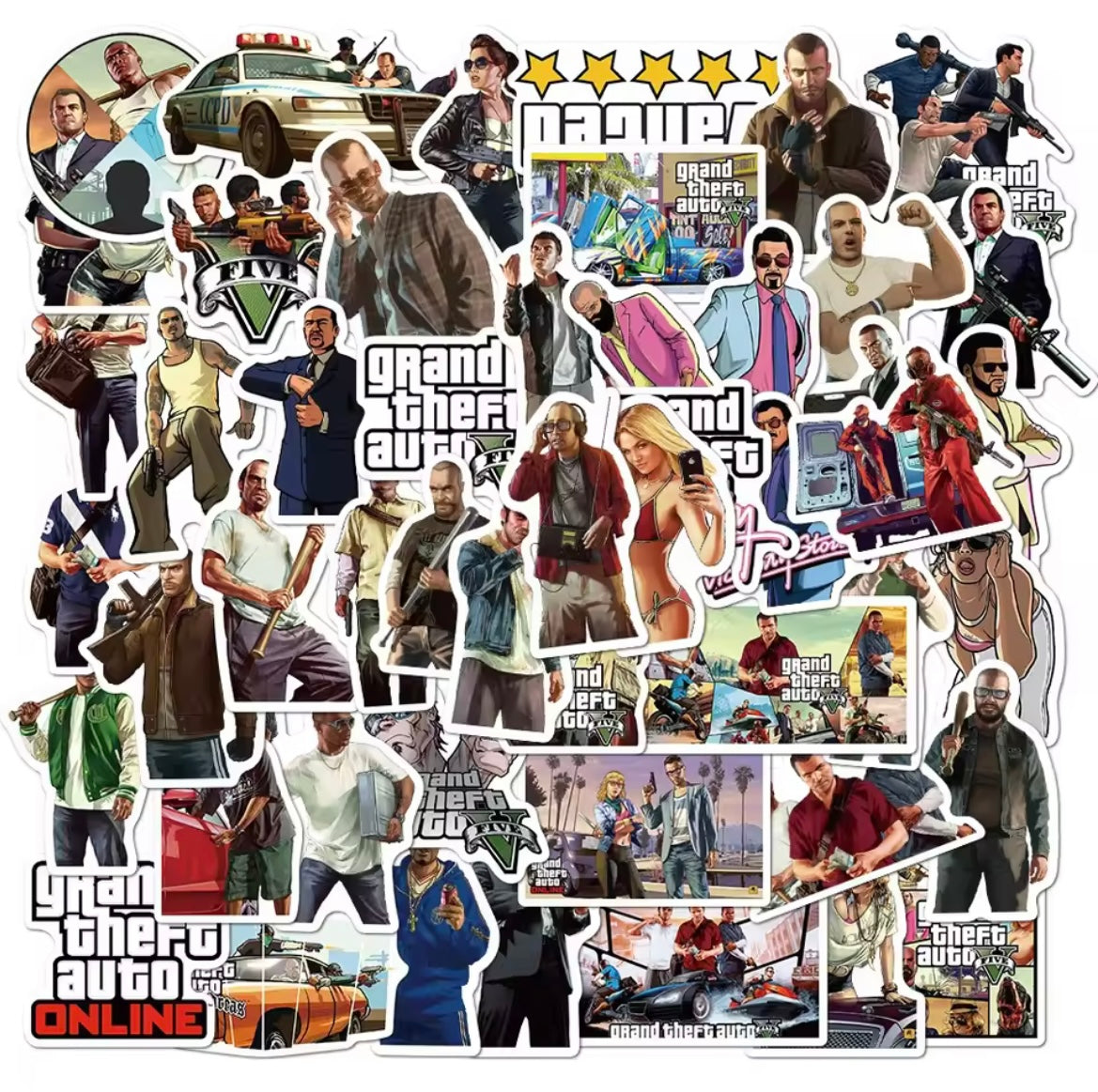 GTA V STICKERS/DECALS 50 PIECE