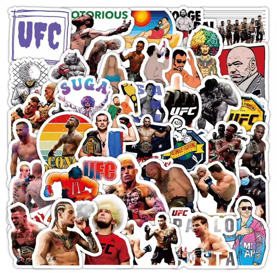 UFC STICKERS/DECALS 60 PIECE