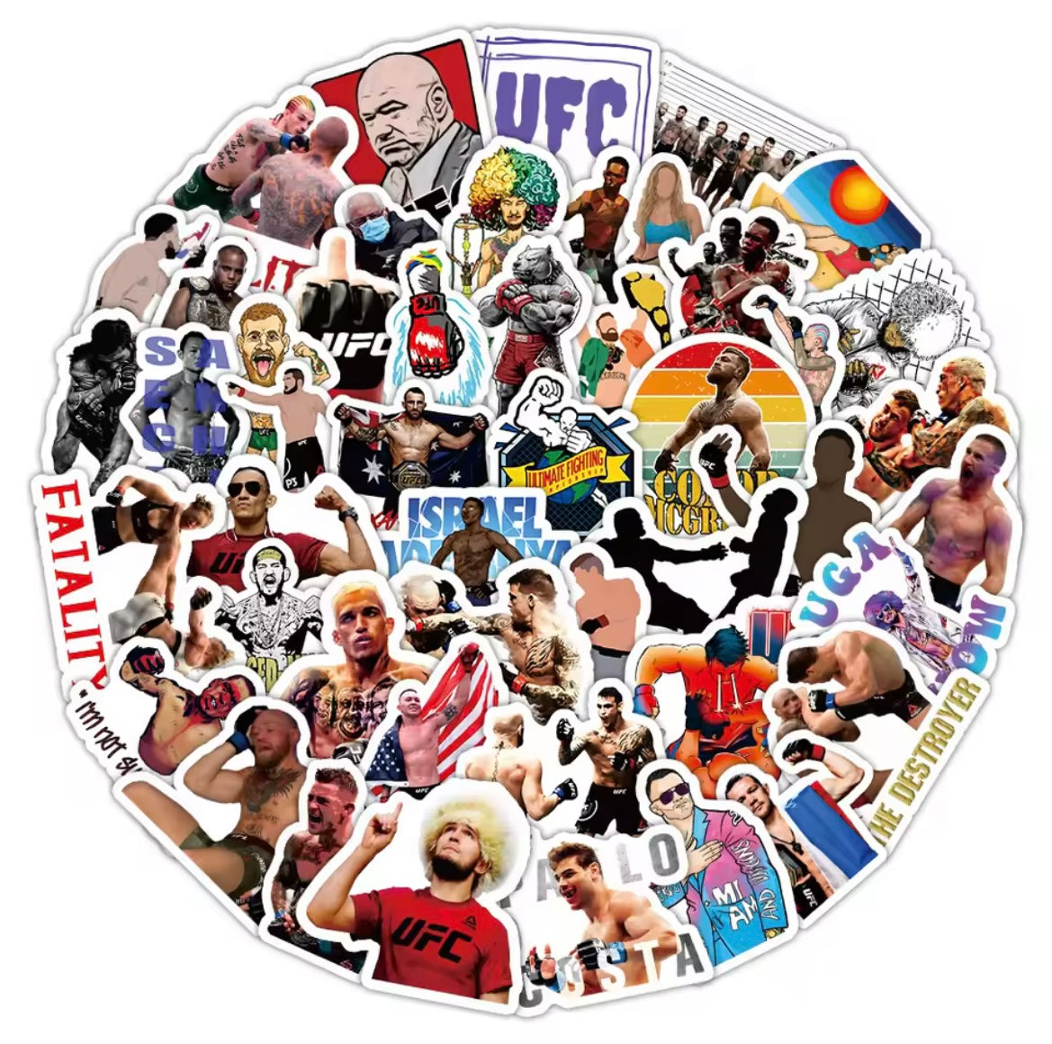 UFC STICKERS/DECALS 60 PIECE
