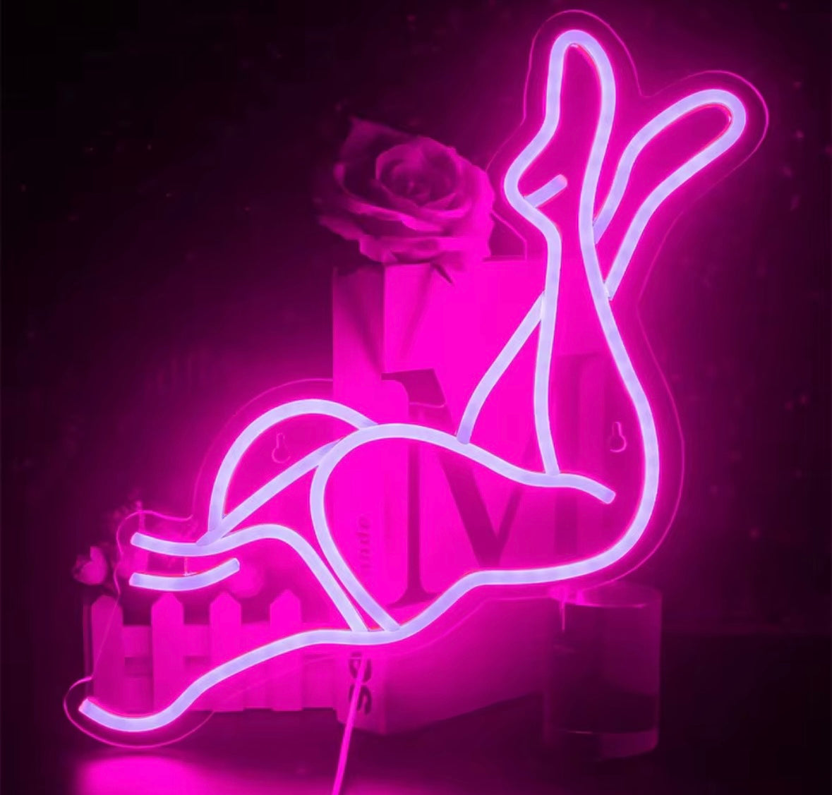 GIRL BUTT LAYING DOWN LED SIGN