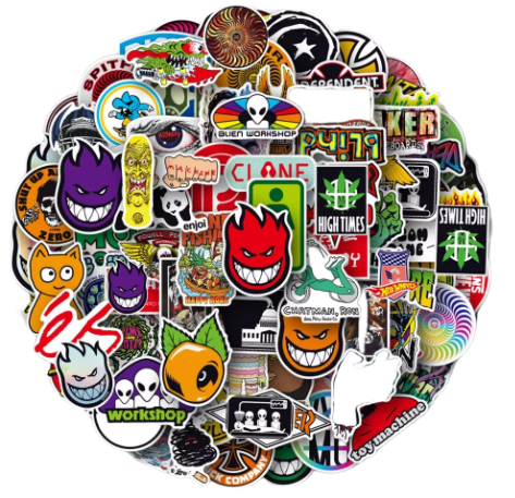 SKATER STICKERS 50 PC STICKER/DECAL KIT
