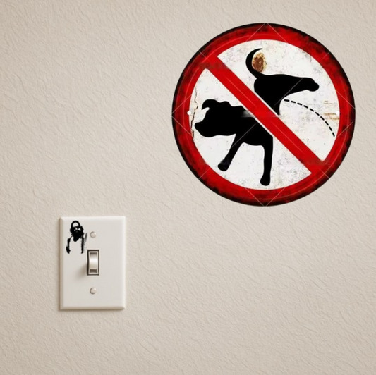 NO DOG PEEING TIN SIGN (20X20CM)