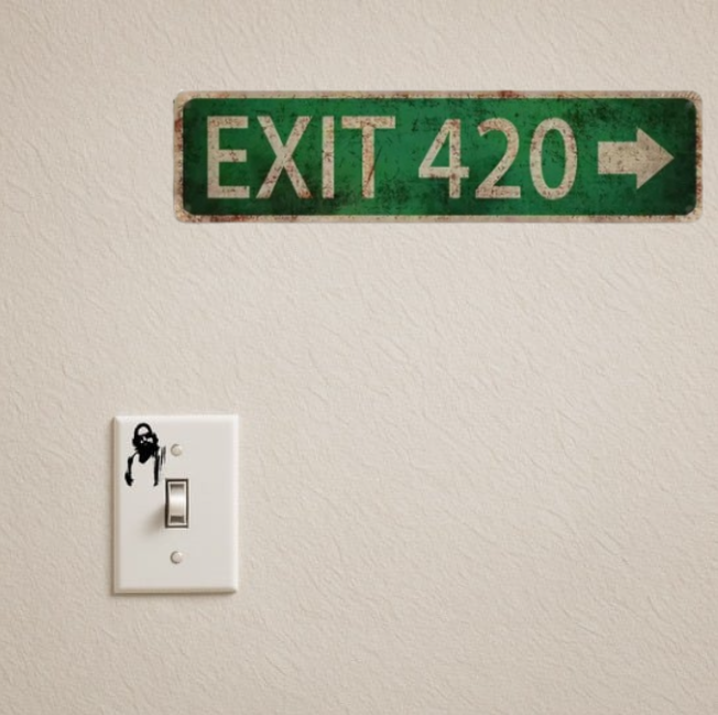 EXIT 420 TIN SIGN (40X10 CM)