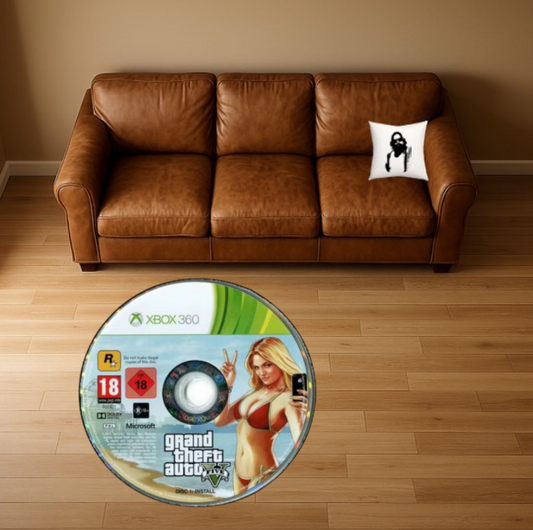GTA V XBOX 360 GAME DISC RUG/CARPET