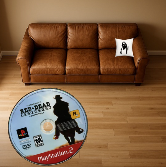 RED DEAD REVOLVER PLAYSTATION GAME DISC RUG/CARPET